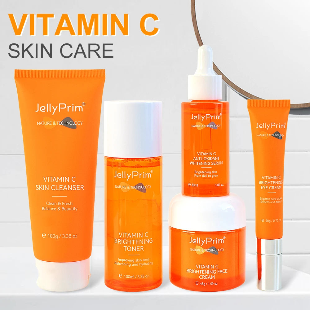 Vitamin C skin care for acne and dull looking face