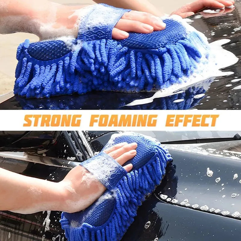 Car washing brush with handle for hand